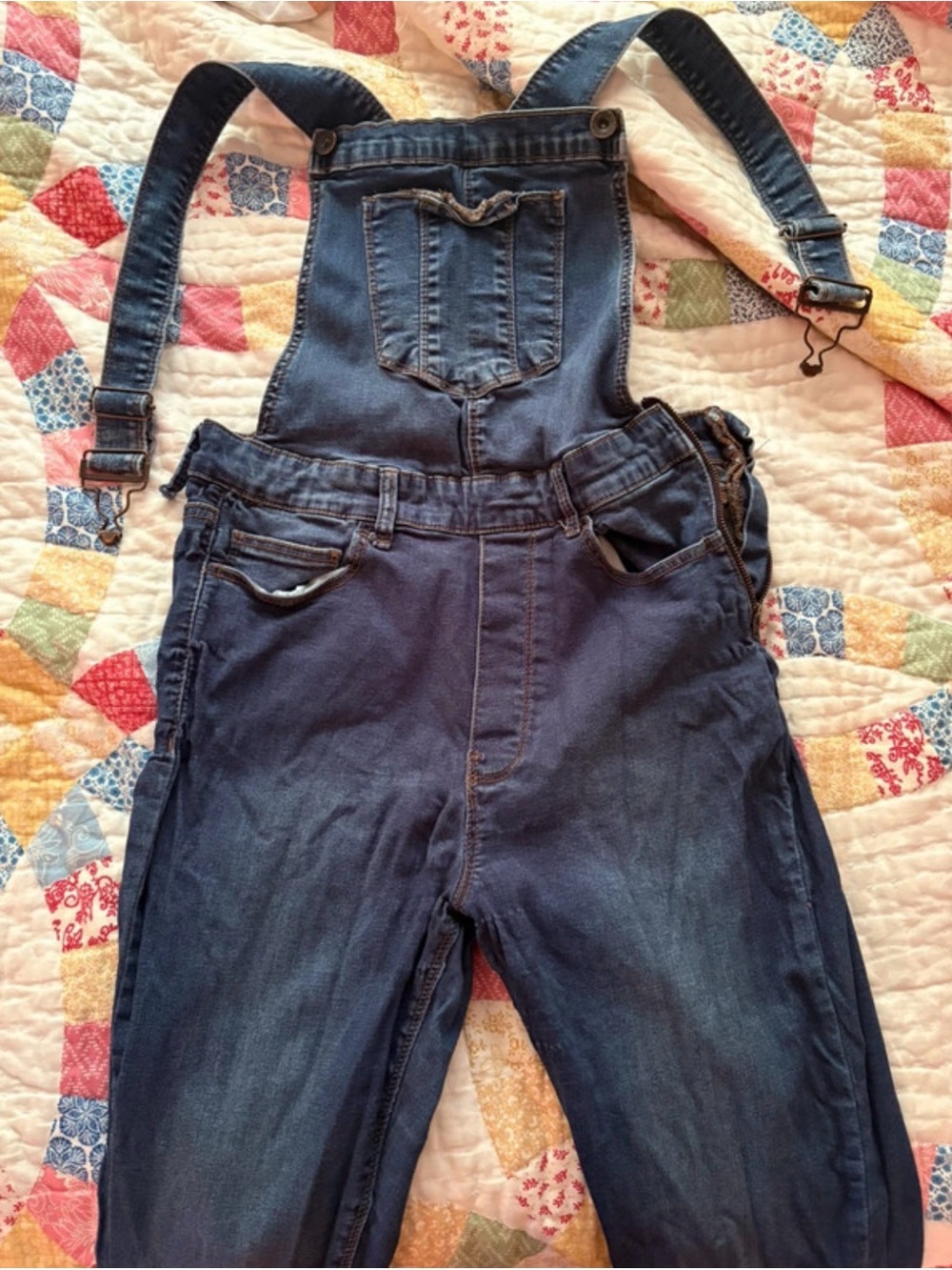 Forever 21 Dark Blue Denim Overalls - Classic Stretch Jeans